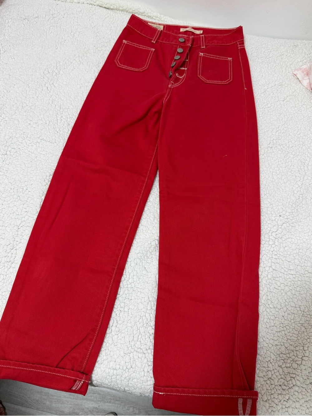 Women’s Red Wide-Leg Jeans